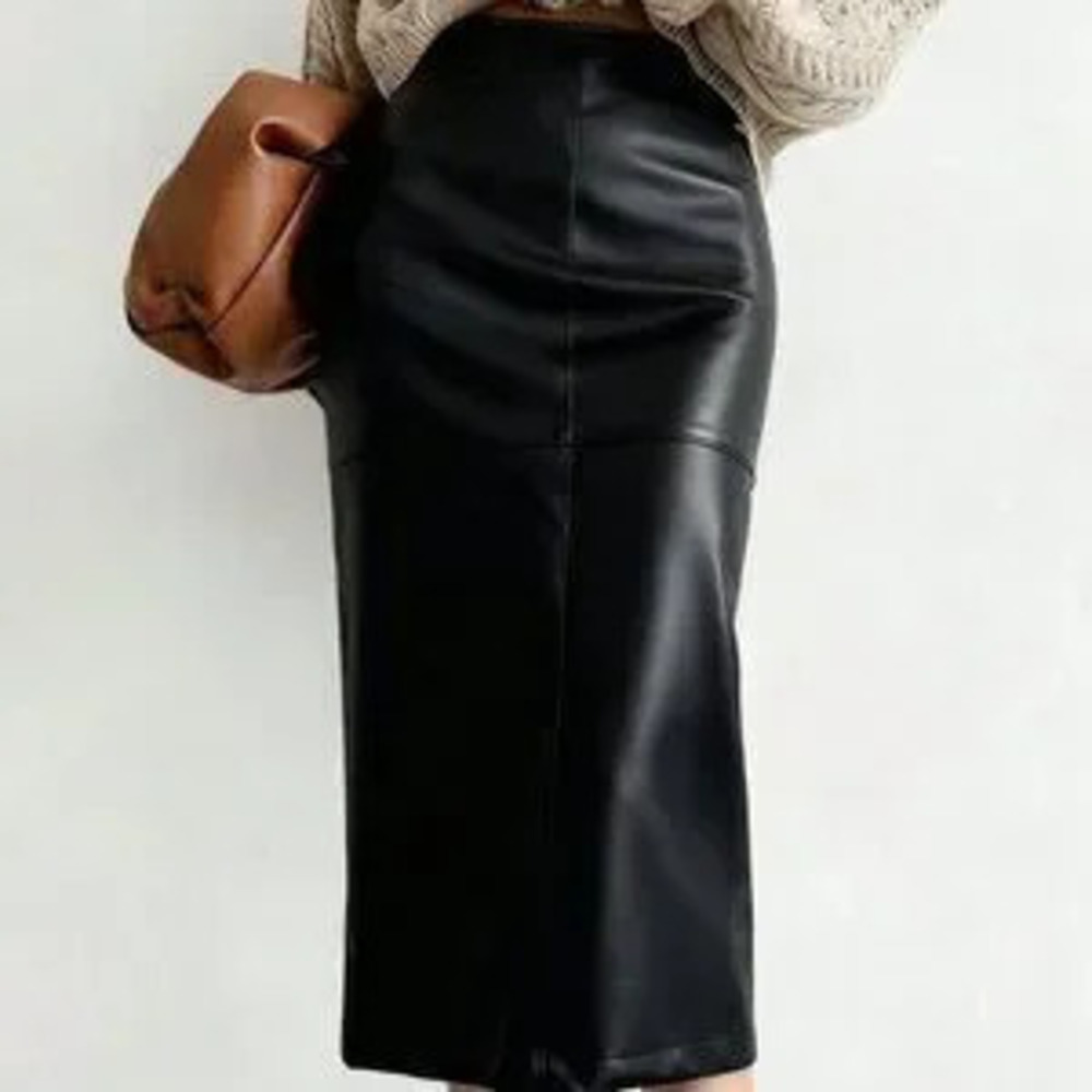ZARA Black Casual Women's Fitted Maxi Skirt with Zipper